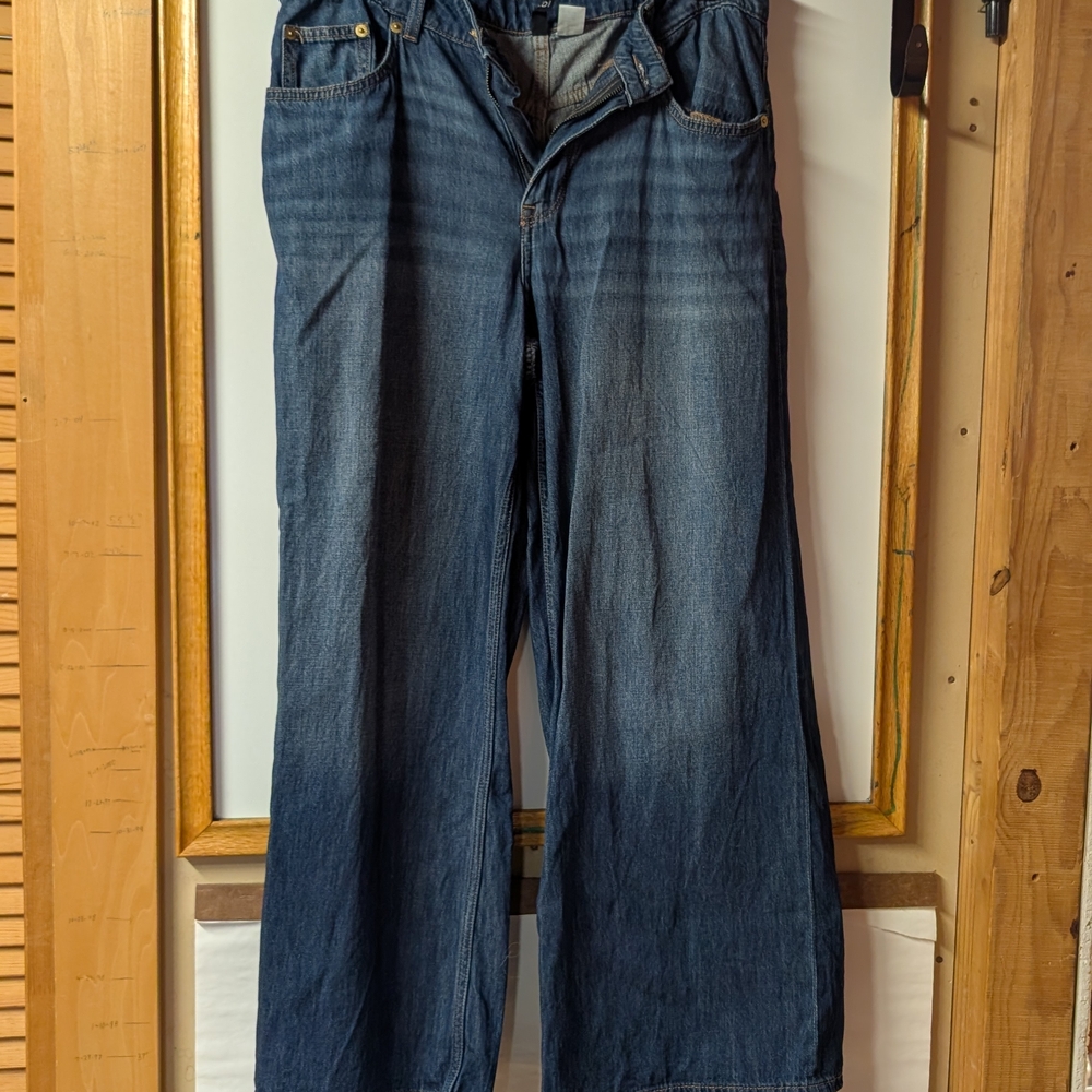 Divided Women's Wide Leg Jeans From H&M in Dark Blue